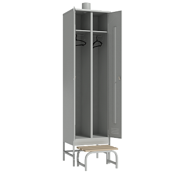 шкаф с принудительной вентиляцией и выдвижной скамьей фото