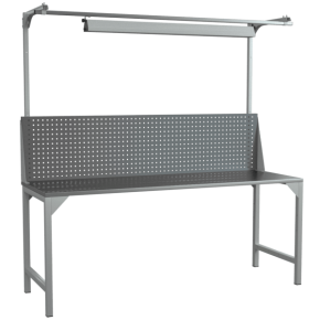 верстак 2000 со светильником и экраном с консолями фото