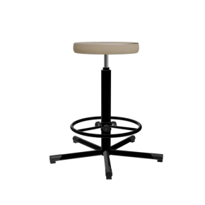 табурет на винтовой опоре кремовый т02-1 каркас черный фото