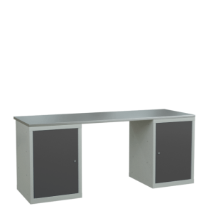 верстак 2000 с 2 тумбами с дверцами и полками фото