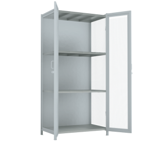 Стеллаж 2500x1200x750 стенки сетчатые, двери сетчатые, 4 яруса стеллаж 2500x1200x750 стенки сетчатые, двери сетчатые, 4 яруса фото