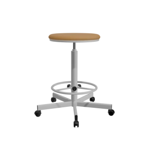 табурет на винтовой опоре бежевый т02/к каркас белый фото