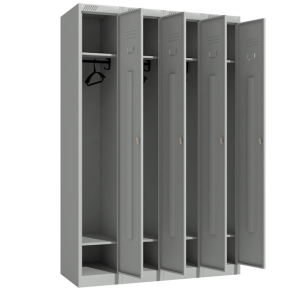 шкаф для раздевалок четырехстворчатый с полкой под обувь фото
