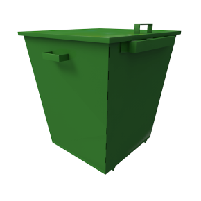 контейнер на 660 литров на ножках с ручками, фронтальным захватом и крышкой фото