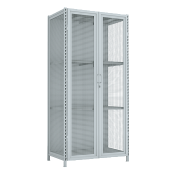 Стеллаж 2500x1200x750 стенки сетчатые, двери сетчатые, 4 яруса стеллаж 2500x1200x750 стенки сетчатые, двери сетчатые, 4 яруса фото