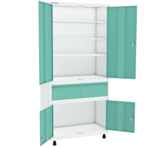 шкаф медицинский двустворчатый шмм-2-р-2-ц с мастер-системой фото