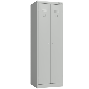 шкаф для раздевалок двустворчатый металлический с полкой под обувь фото