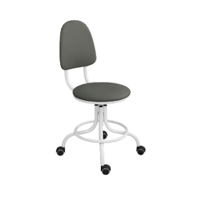 кресло на винтовой опоре серое кр01 каркас белый фото