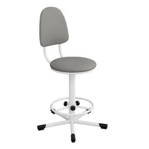 Кресло на винтовой опоре светло-серое КР02 каркас белый кресло на винтовой опоре светло-серое кр02 каркас белый фото