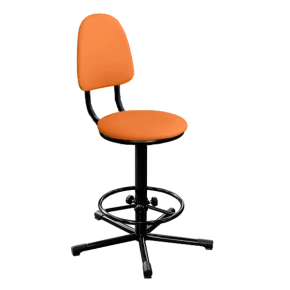 кресло на винтовой опоре оранжевое кр02 каркас черный фото