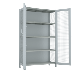 Стеллаж 2000x1200x500 стенки сетчатые, двери сетчатые, 5 ярусов стеллаж 2000x1200x500 стенки сетчатые, двери сетчатые, 5 ярусов фото