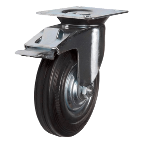 колесо промышленное поворотное с тормозом scb диаметр 160 фото