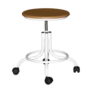 табурет мдф винтовой бежевый т01-1 каркас белый фото