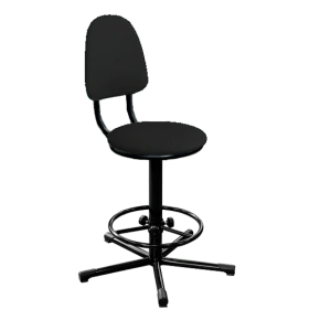 кресло на винтовой опоре черное кр02 каркас черный фото