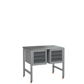 верстак на колесах 1000 с 2 тумбами с 3 выдвижными ящиками фото