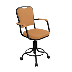 кресло лабораторное на винтовой опоре бежевое кр02-1 каркас черный фото