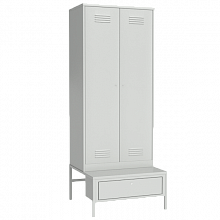 металлический гардеробный шкаф для раздевалок на подставке с ящиком артикул 22806