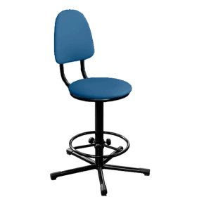 кресло на винтовой опоре синее кр02 каркас черный фото