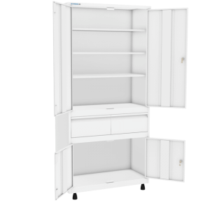 шкаф медицинский двустворчатый шмм-2-р-2 с мастер-системой фото