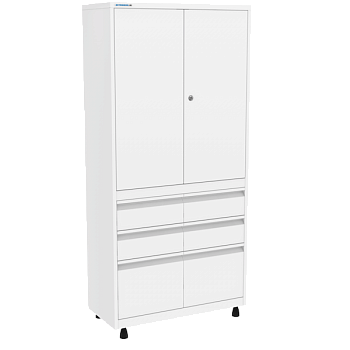 шкаф медицинский металлический двустворчатый шмм-2-р-4/2 фото