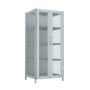 Стеллаж 2000x900x750 стенки сетчатые, двери сетчатые, 5 ярусов стеллаж 2000x900x750 стенки сетчатые, двери сетчатые, 5 ярусов фото