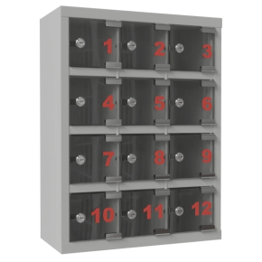 шкаф для хранения мобильных телефонов шм 12 с дверками из оргстекла