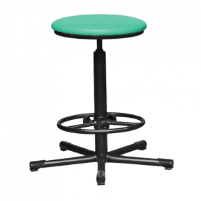 табурет на винтовой опоре зеленый т02 каркас черный фото