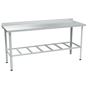 стол из нержавейки с бортом 870x1800x600 фото