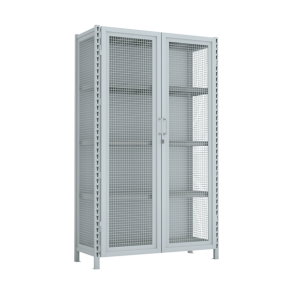 Стеллаж 2000x1200x500 стенки сетчатые, двери сетчатые, 5 ярусов стеллаж 2000x1200x500 стенки сетчатые, двери сетчатые, 5 ярусов фото