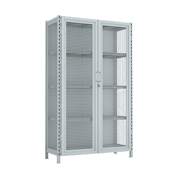 Стеллаж 2000x1200x500 стенки сетчатые, двери сетчатые, 5 ярусов стеллаж 2000x1200x500 стенки сетчатые, двери сетчатые, 5 ярусов фото