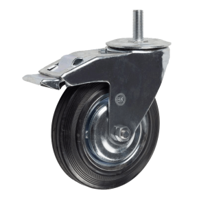 колесо промышленное поворотное с тормозом (болтовое крепление) 200 мм фото