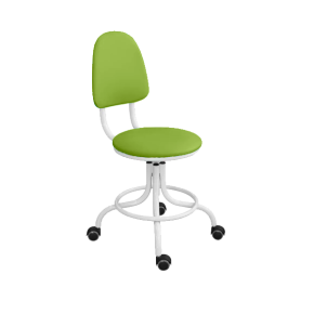 кресло на винтовой опоре светло-зеленое кр01 каркас белый фото