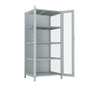 Стеллаж 2000x900x750 стенки сетчатые, двери сетчатые, 5 ярусов стеллаж 2000x900x750 стенки сетчатые, двери сетчатые, 5 ярусов фото