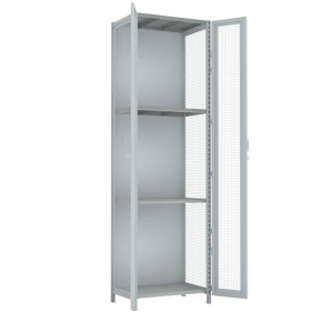 Стеллаж 3000x900x600 стенки сетчатые, двери сетчатые 4 яруса стеллаж 3000x900x600 стенки сетчатые, двери сетчатые 4 яруса фото