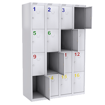 шкаф для сумок на 16 ячеек фото