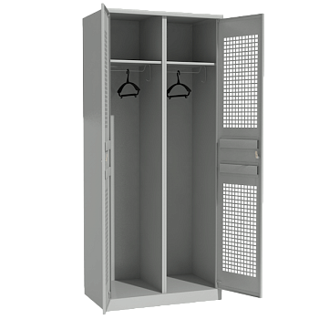 шкаф для раздевалки с перфорированными дверьми фото