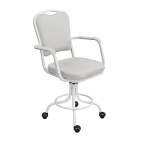 кресло лабораторное на винтовой опоре белое кр02-1 каркас белый фото