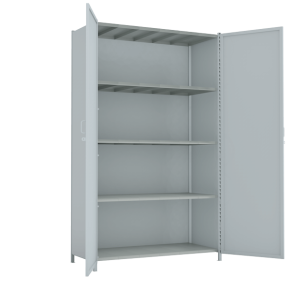 стеллаж 3000x1800x750 стенки сплошные, двери сплошные, 4 яруса фото