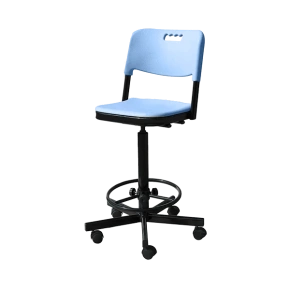 лабораторный стул с пластиком высокий кр19(в) синий фото