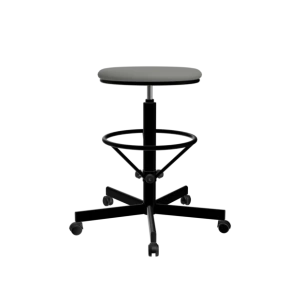 табурет с усиленной опорой для ног серый т03/к каркас черный фото