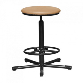 табурет на винтовой опоре бежевый т02 каркас черный фото