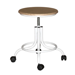 табурет мдф винтовой кремовый т01-1 каркас белый фото