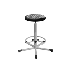 табурет промышленный т09 сиденье круглое с рисунком каркас белый фото