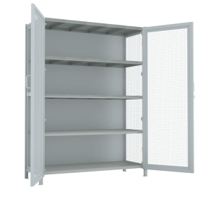 Стеллаж 2000x1500x600 стенки сетчатые, двери сетчатые, 5 ярусов стеллаж 2000x1500x600 стенки сетчатые, двери сетчатые, 5 ярусов фото