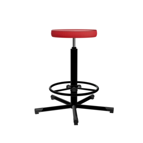 табурет на винтовой опоре красный т02-1 каркас черный фото