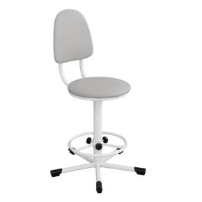 кресло на винтовой опоре белое кр02 каркас белый фото