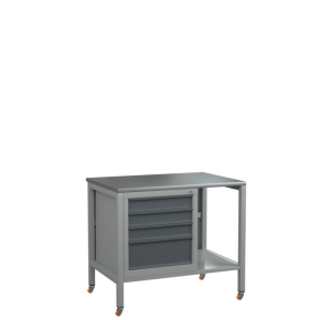 верстак на колесах 1000 с тумбой с 4 выдвижными ящиками фото