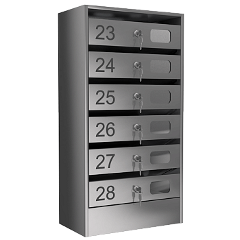 почтовый ящик 6-секционный серия эталон премиум с окошком фото