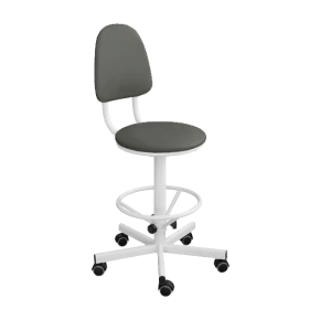 промышленный стул серый кр03/к каркас белый фото