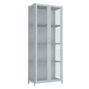 стеллаж 3000x1200x600 стенки сетчатые, двери сетчатые, 5 ярусов фото